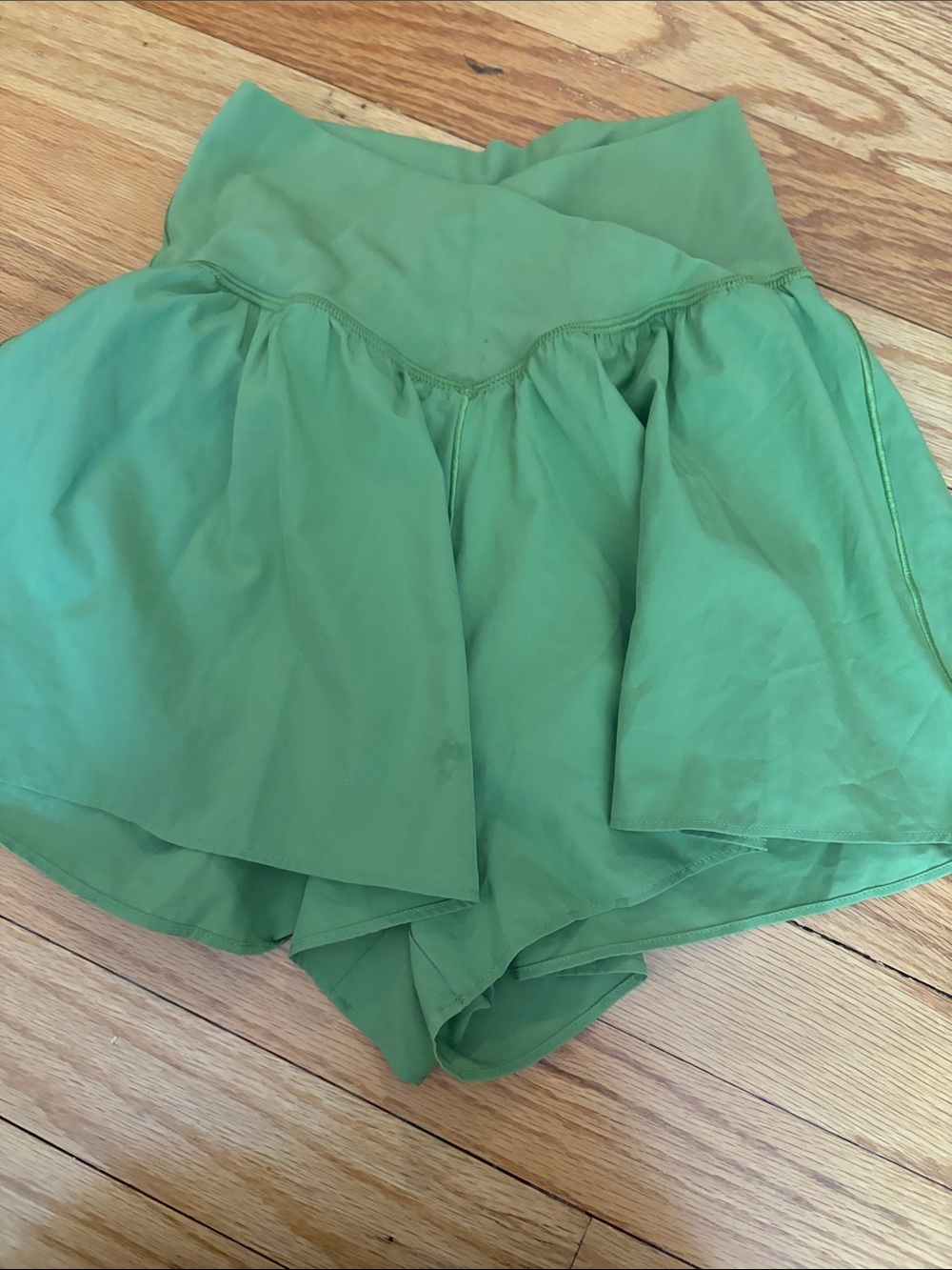 aerie olive green Tiered Skort Shorts